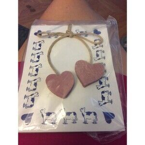 Decorated Notepad Cows With Wooden Hearts